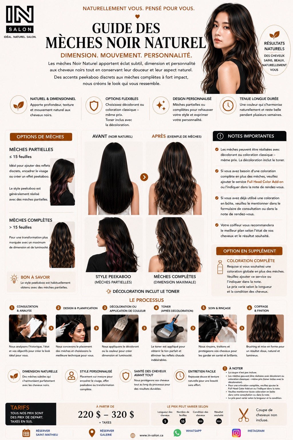 Guide des mèches noir naturel